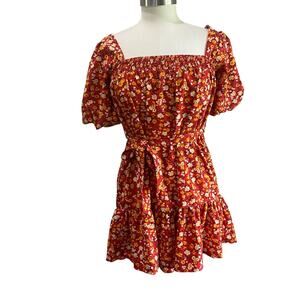 issguided Floral Mini Dress Belted Petite 0 Cottagecore Summer Cute